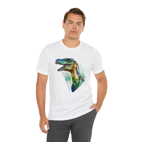 Stained Glass Velociraptor - Short Sleeve Tee